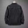 Trendy Men's Slim Fit Black Denim Jacket for Spring/Autumn - Youth Student Fashion