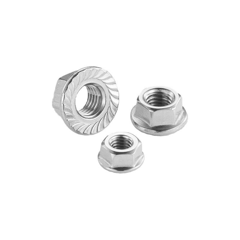 Electroplated Galvanized Anti-Slip Hex Flange Nut with Tooth Washer, M3-M16