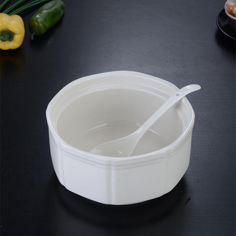 Large Ceramic White Soup Tureen with Lid - Perfect for Stewed Chicken, Double Boiling, and Rich Stews