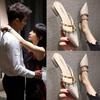 Net red envelope slippers women's fashion cool slippers pointed middle heel summer sexy head half slippers women