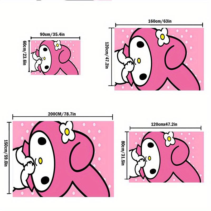 1pc Sanrio Melody Mermaid Printed Office Carpet Rectangle Rug Under The Table,Perfect Room Decor for Living Room, Bedroom, Kitchen, Non-slip Floor Mat