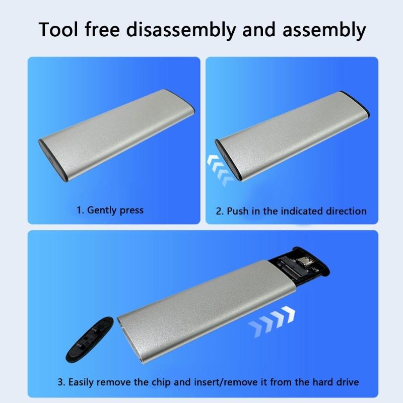 M.2 Solid Drive Case Box NVME/Other Protocols Optional Shock Resistant Aluminum Enclosure for Secure Data Backups