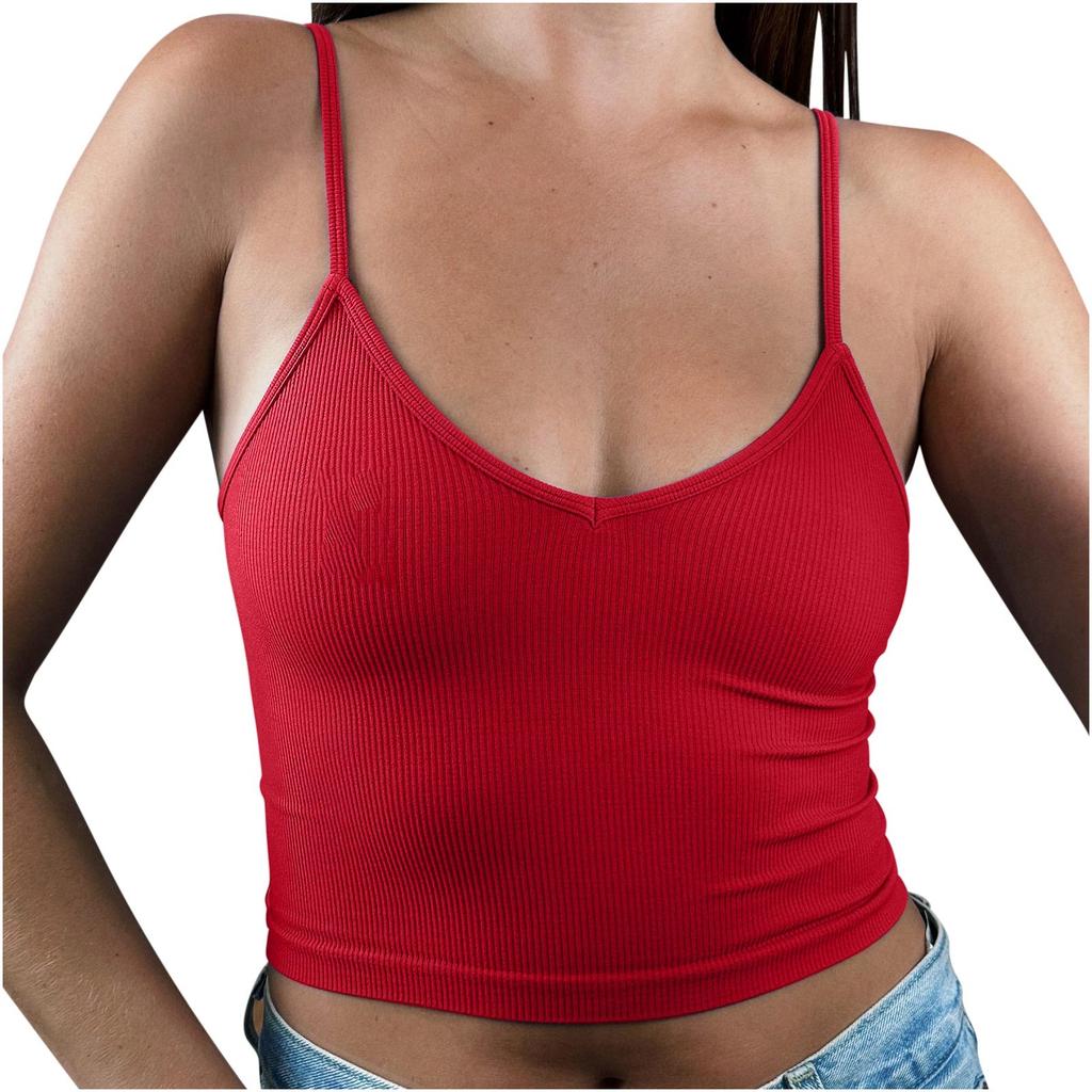 Fashionable Inner Wear Thin Bottoming Shirt Summer Threaded Navel Exposed Slim Fit Women's Small Camisole