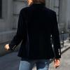 Women's Fashion Elegant Solid Color Long Sleeve Gold Velvet Button Coat