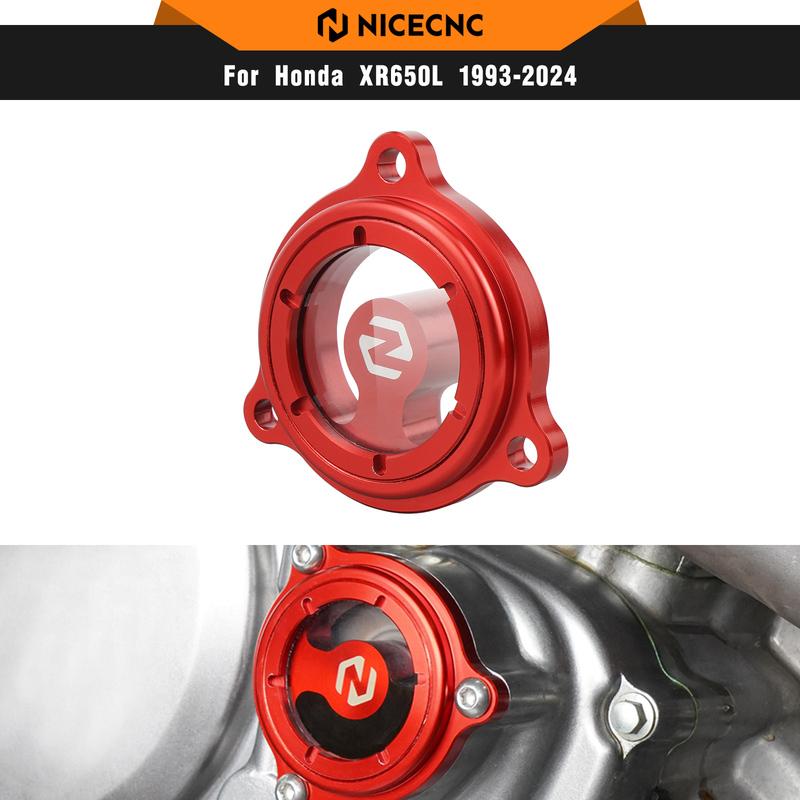 NICECNC For Honda XR650L XR 650L XR 650 L 1993-2025 XR600R XR 600R 1990-2000 Motorcycle Transparent Engine Oil Filter Cover