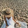Japanese flat-top straw straw hat summer sun protection sun hat children's Korean version fashion versatile travel beach hat