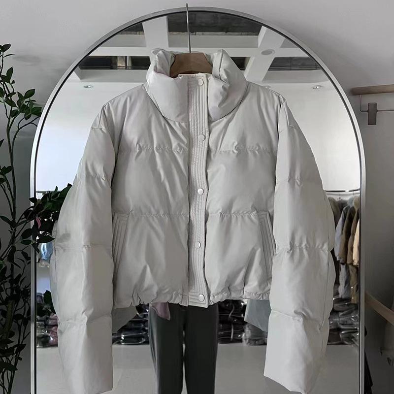 

Короткая куртка-пуховик женская осенне-зимняя новая корейская версия свободная утолщенная куртка из искусственной кожи M