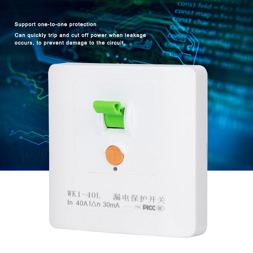 Protector de scurgere electrică 40A Comutator priză de perete pentru aparat de aer condiționat, încălzitor electric de apă