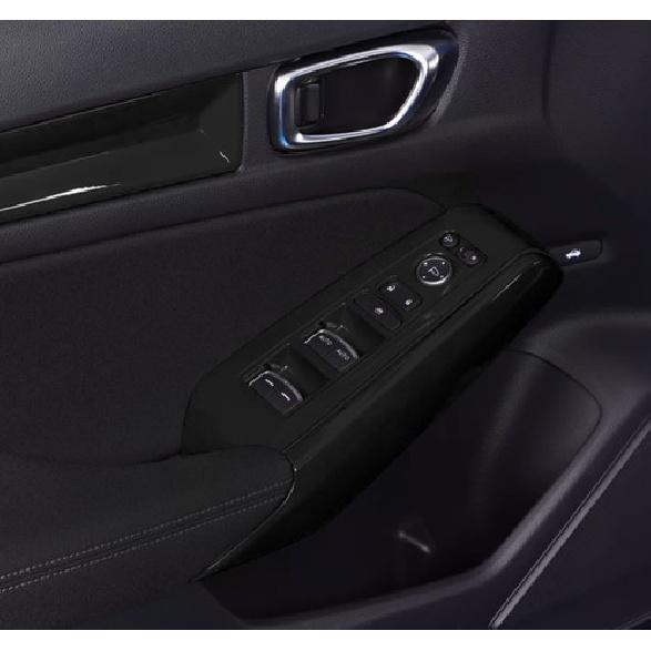 Glass Window Switch Lock Panel Trim For Honda Civic 11th - Bright Black