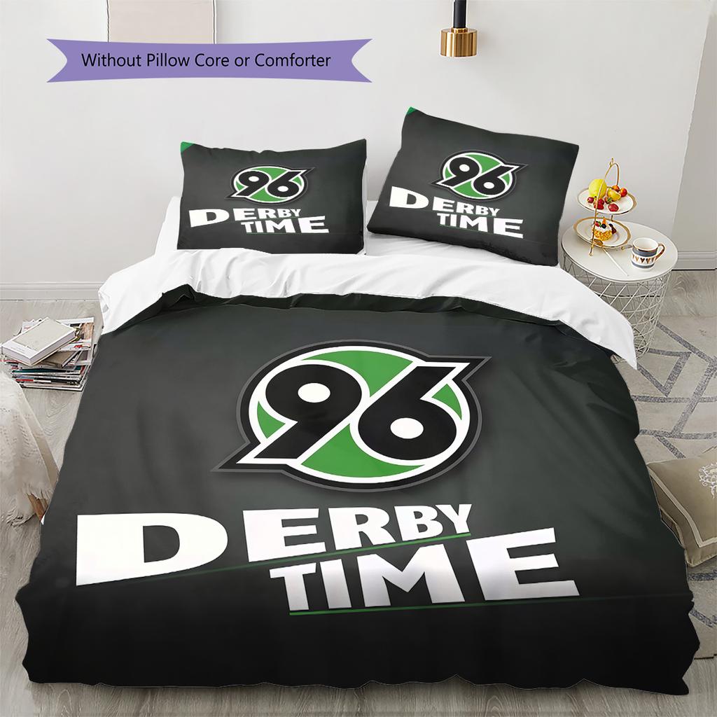Hannover Football Club Pattern Bedding Quilt Set Home Decoration Gift (1 * Duvet Cover + 2 * Pillowcase Without Core)