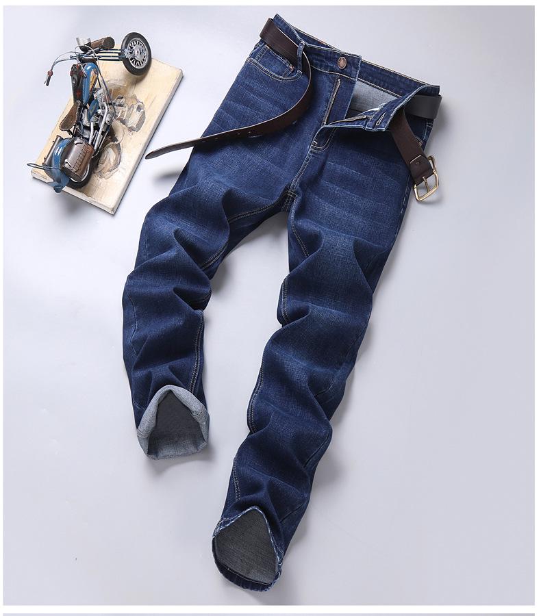 Černé elastické džíny Business Casual pro muže středního a staršího věku