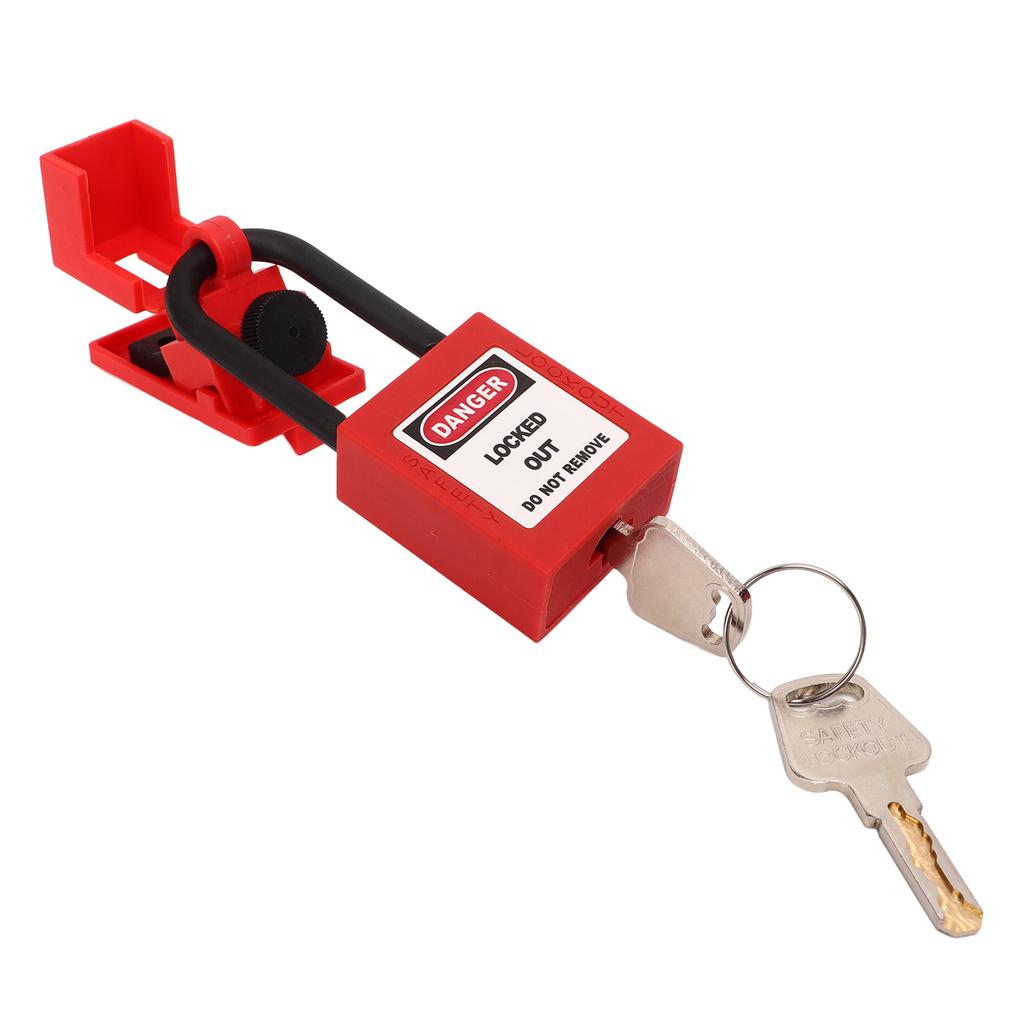 Strømbryter Låsesett CB 07 Strømbryter Lås 38mm Nylon Hengelås Strømisolasjon Sikkerhetslås