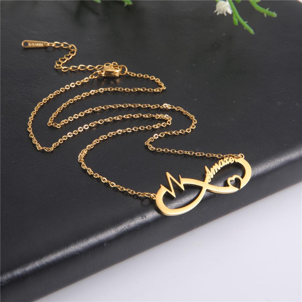 Cazador Custom Butterfly Heart Infinity Pendant Name Necklace for Women Stainless Steel Personality Names Necklace Jewelry Gift