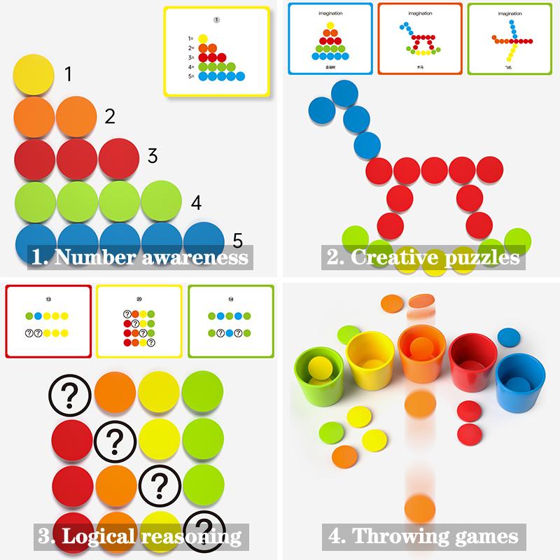 Baby Color Sorting Cup Montessori Toy Math Counting Logical Thinking Matching Sensory Games Parish Educational Material Kids Toy