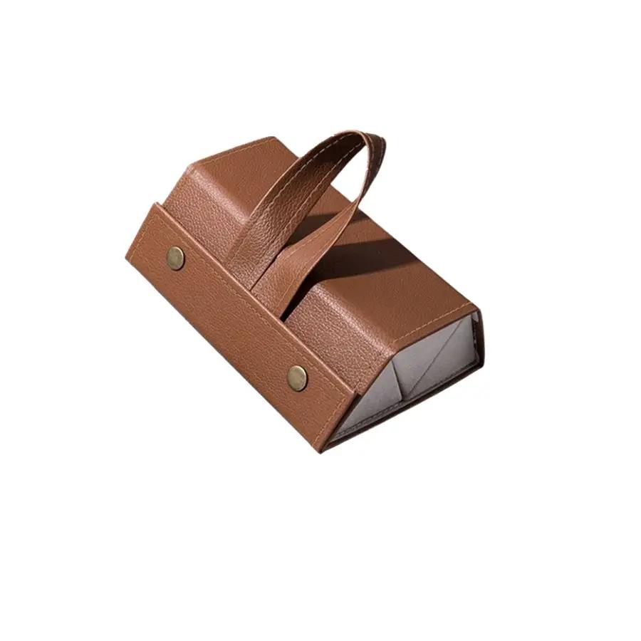 

Многосекционная коробка для хранения очков, дорожная, автомобильная, портативная, для солнцезащитных очков, коробка для солнцезащитных очков, многослойная складная коробка для очков коричневый