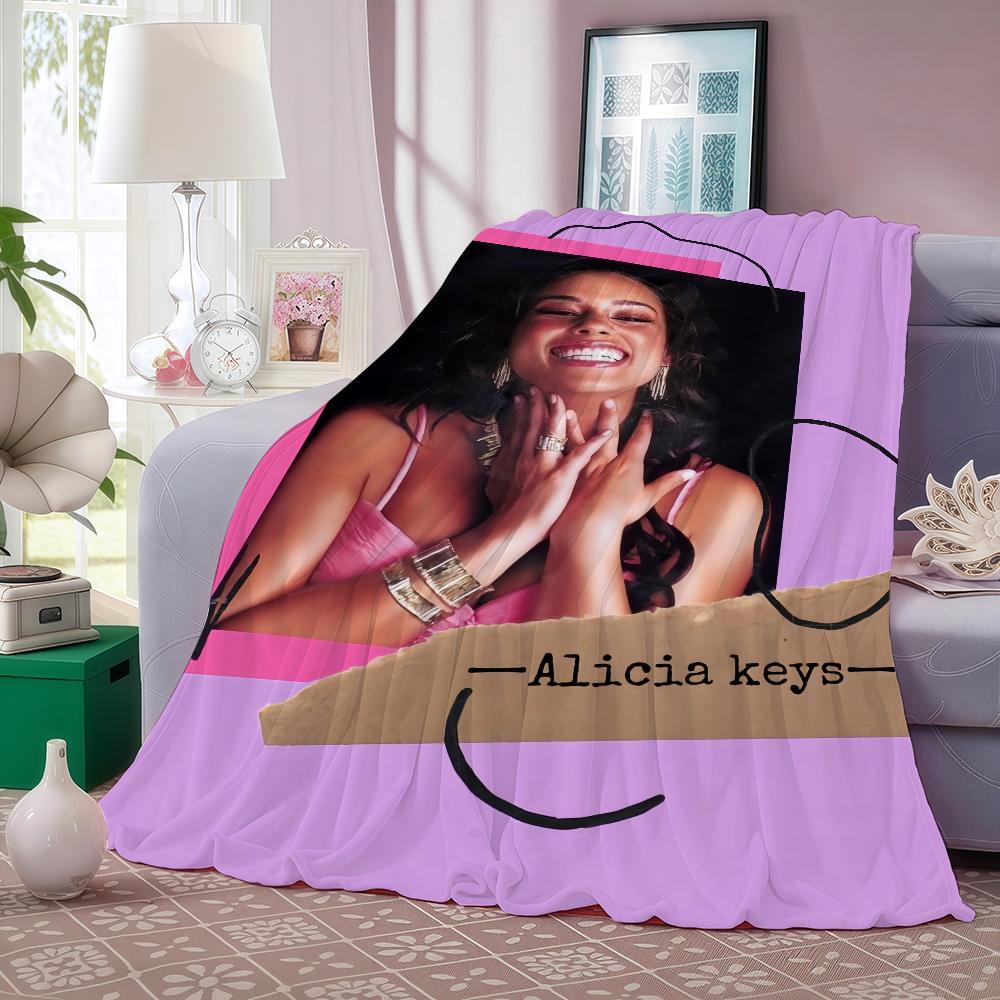 A-Alicia Keys Singer Blanket Warm And Soft Suitable For Bedroom Living Room Sofa Bed Office Travel Camping