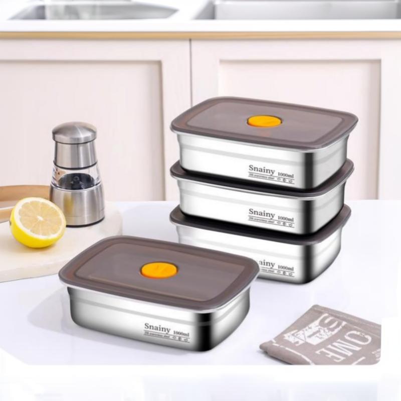 Food Grade Stainless Steel Lunch Box Vacuum Antibacterial Sealed 600/1000/1500ml Leakproof Bento Box for Office Workers