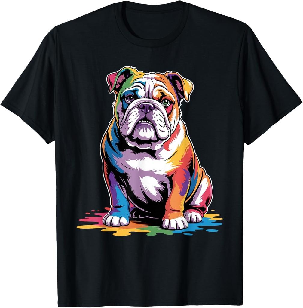 Cool English Bulldog Art for Men Women English Bulldog T-Shirt