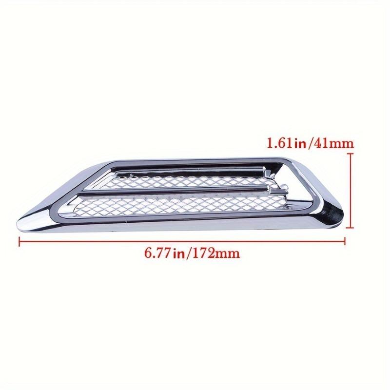 SUV Universal Chrome Decorative Sticker Set 2Pcs for Car Door Side Vent Engine Hood Vent Grille Side Baffle Cover Trim