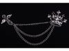 Z16 Men's British Crown Cross Brooch with Tassel