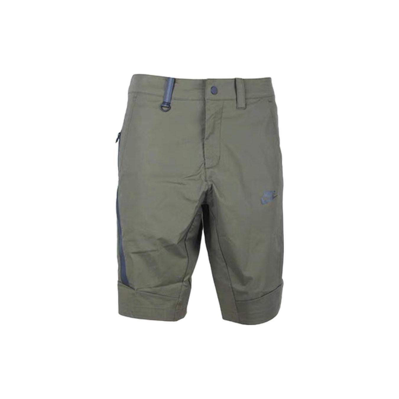 

Nike Logo Patchwork Waterproof Zippered Cargo Shorts Men Bottoms Green 823366-325