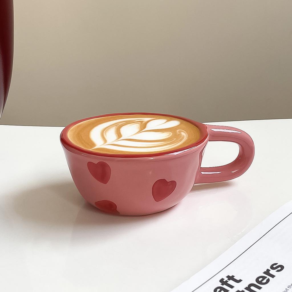 1Pc Love Ceramic Pair Cup, Creative Hand-Painted Ceramic Love Mug, Suitable for Home Decoration, Home Drinking Water