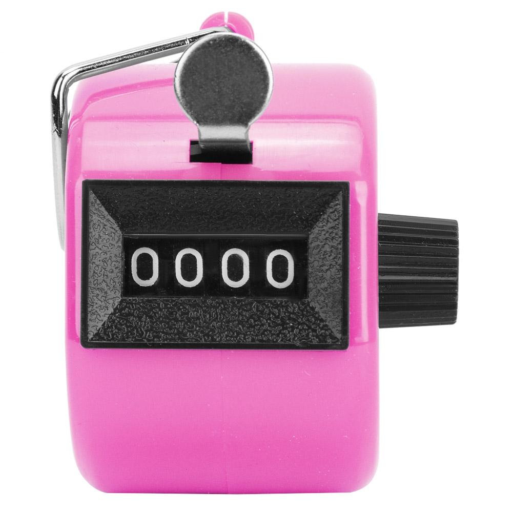 BERM Hand Tally Counter 4-Digits Plastic Knob Reset Handheld Counting Tool with Hook