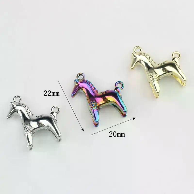 2Pcs Alloy Pony Pendant Animal Horse Charms DIY Necklace Bracelet Earrings Keychain Accessories Handmade Jewelry Making
