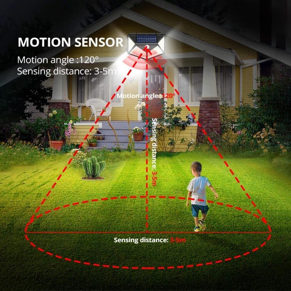 1-4Pcs 100 LED Solar Wall Light Outdoor Solar Lamp PIR Motion Sensor Solar Powered Sunlight Street Lantern for Garden Decoration