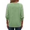Women's  Color Casual V-neck Long Sleeved Pullover Top