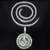 European and American New Rotatable St. Jude Alloy Pendant, Alloy Diamond-encrusted Personalized Hip-hop Style Necklace Jewelry