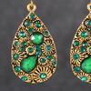 1 Pair Dangle Earrings Ethnic Style Shiny Rhinestone Inlaid Decorative All-match Jewelry Gift Faux