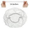 100PCS Disposable Bouffant Caps Stretch Net Hair Head Covers Non Woven Fabric Dust Strip Hats Cooking Kitchen Bathroom Supplies