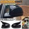 Carbon Fiber/ABS Rearview Mirror Covers For BMW X3 G01 iX3 X4 G02 X5 G05 X6 G06 X7 G07 G08 2018-2023 M Style ABS Gloss Black Trhyt4