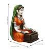 Resin Woman Statue Playing Harmonium Showpiece for Home Decor Living Room Bedroom Office Desk Table TV Unit
