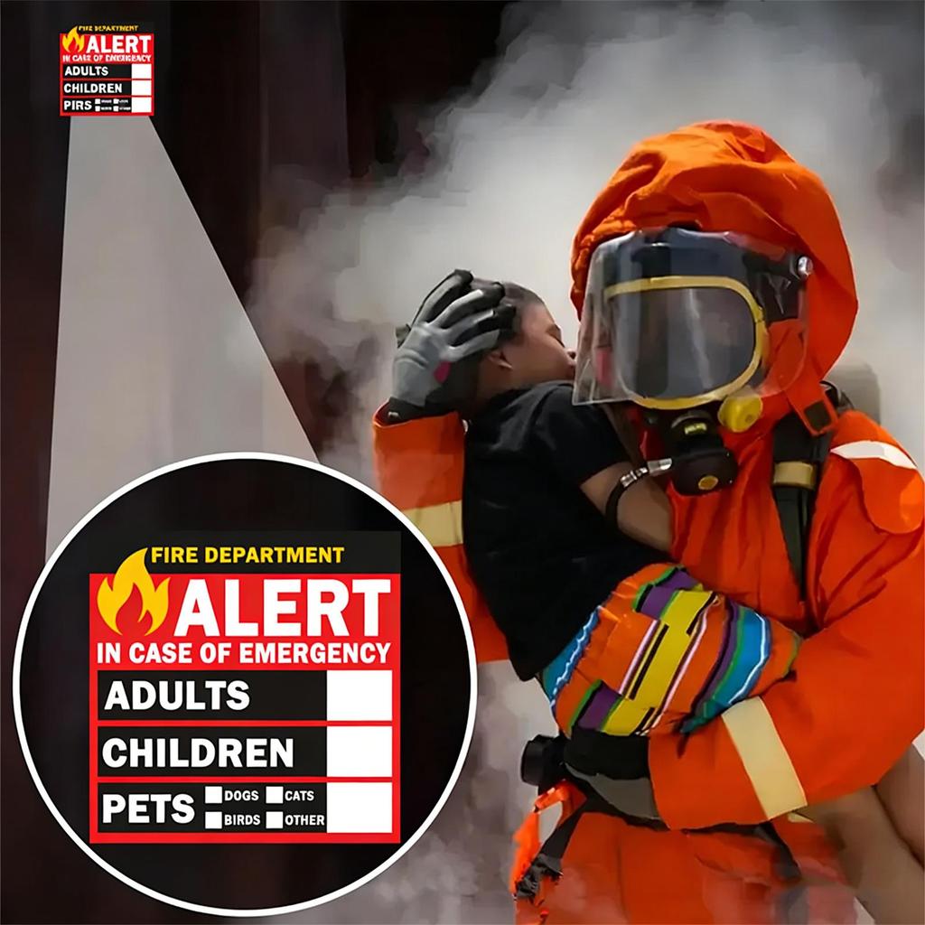 Pet Rescue Safety Alarm Sticker Fire Pet Safety Warning Alert Sticker High-Visibility Alarm Cling for Home Window Door Crate