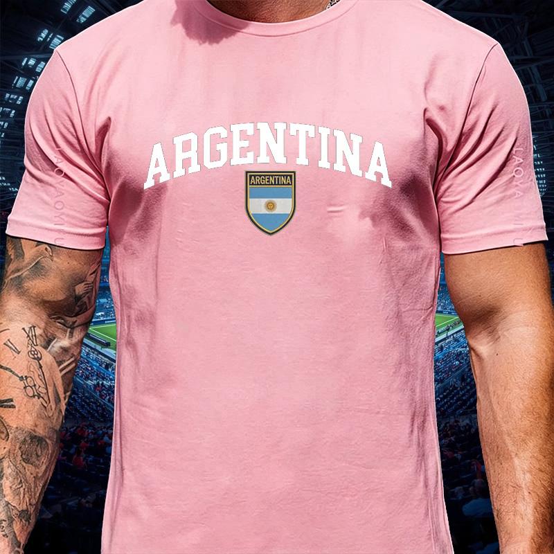Maglietta Unisex Campione Argentina Sostenitore Grafica Stemma Nazionale Retrò Cotone Unisex Unisex Streetwear Maglietta Sportiva