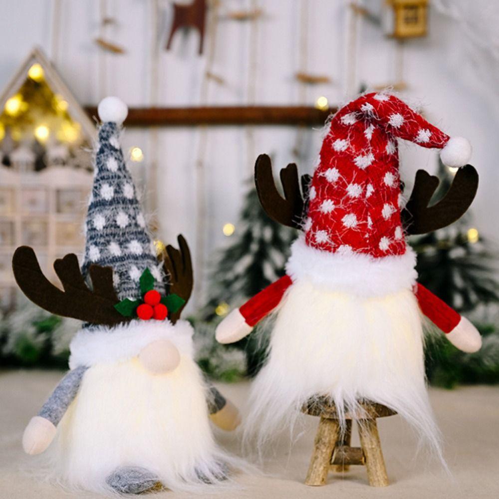 Nordic Faceless Doll With Led Light Dwarf  Doll Christmas Gnome Plush Doll  Christmas Decoration