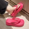 EVA women's thick-soled flip-flops summer outing tasteless ins high-end vacation muffin bottom pinch feet cool slippers solid color