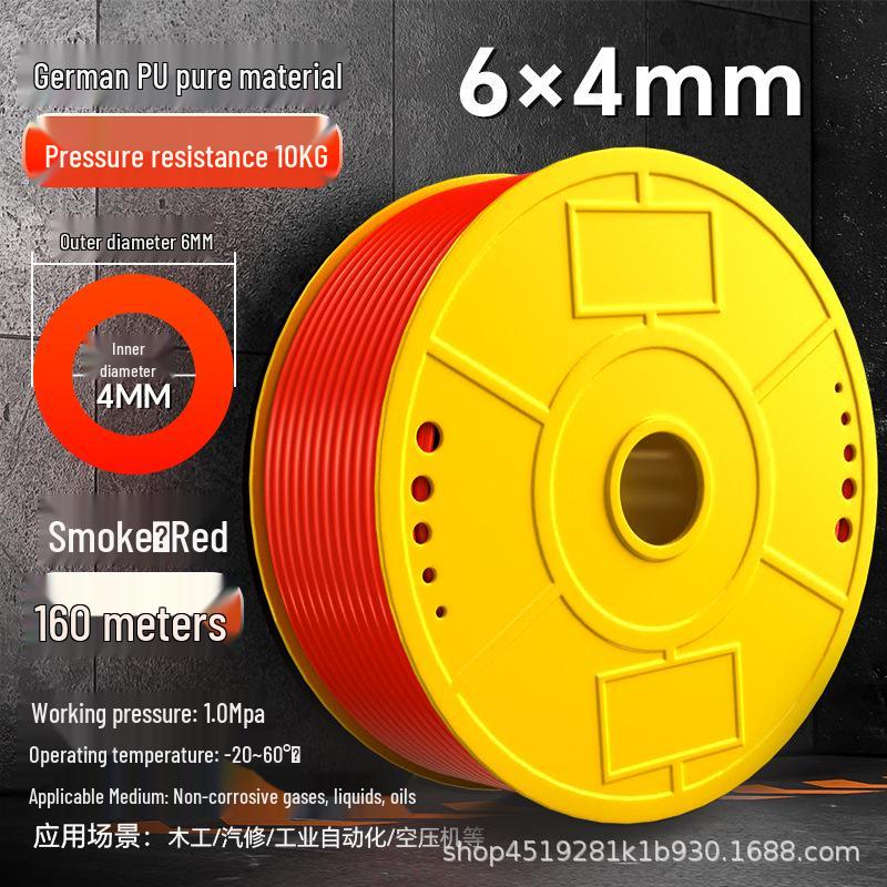 Zhuo Ji 8mm High-Pressure Transparent PU Air Hose for Air Compressors (Sizes: 4/6/10/12/14/16)