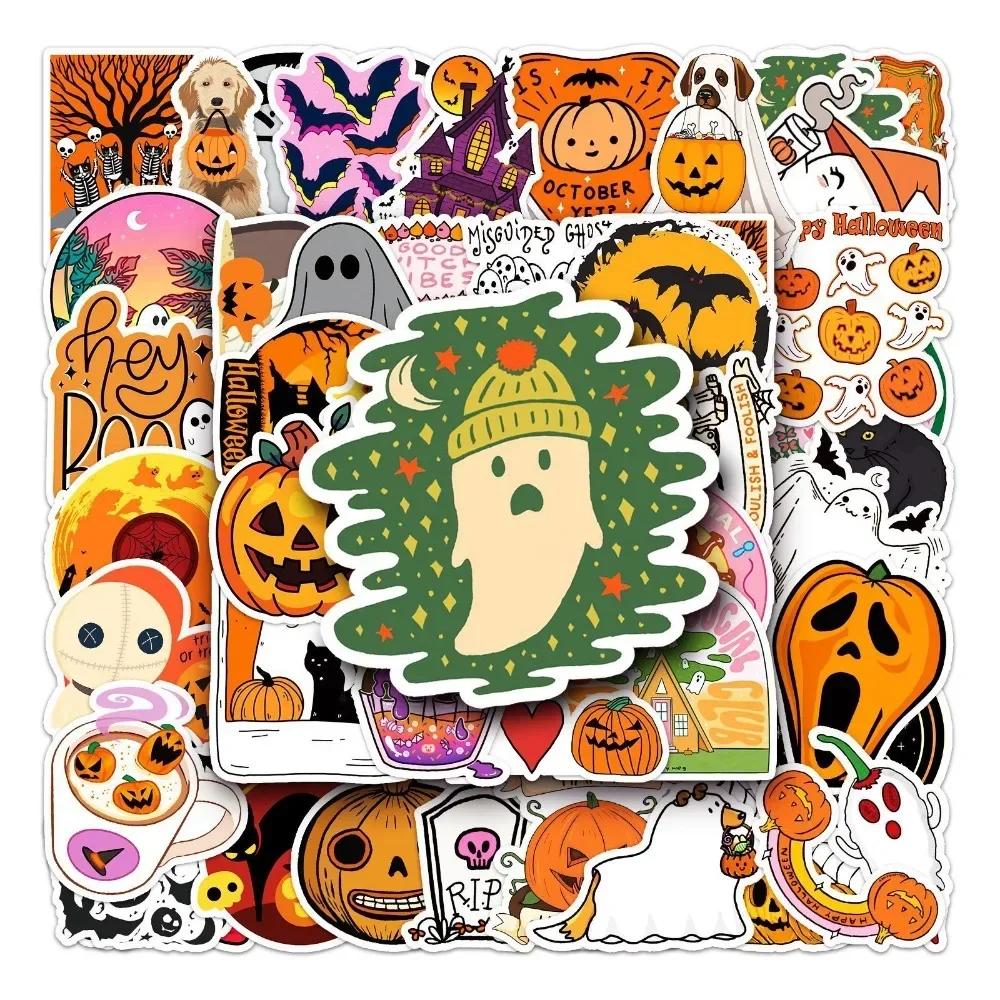 50Pcs Halloween Cartoon Stickers Waterproof Graffiti Decals For Luggage Laptop Water Cup Skateboard Tablet Cup DIY Holiday Decor