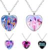 Kpop Demon Hunters Necklace Cartoon Heart Shape Pendant Anime Charms Neck Chains Electroplate Accessories Fashion Jewelry Gift