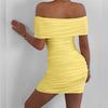 Ladies Summer Skirt European And American Style Sexy One-shoulder Tight-fitting Hip Dress Solid Color Elegant Dating Skirt