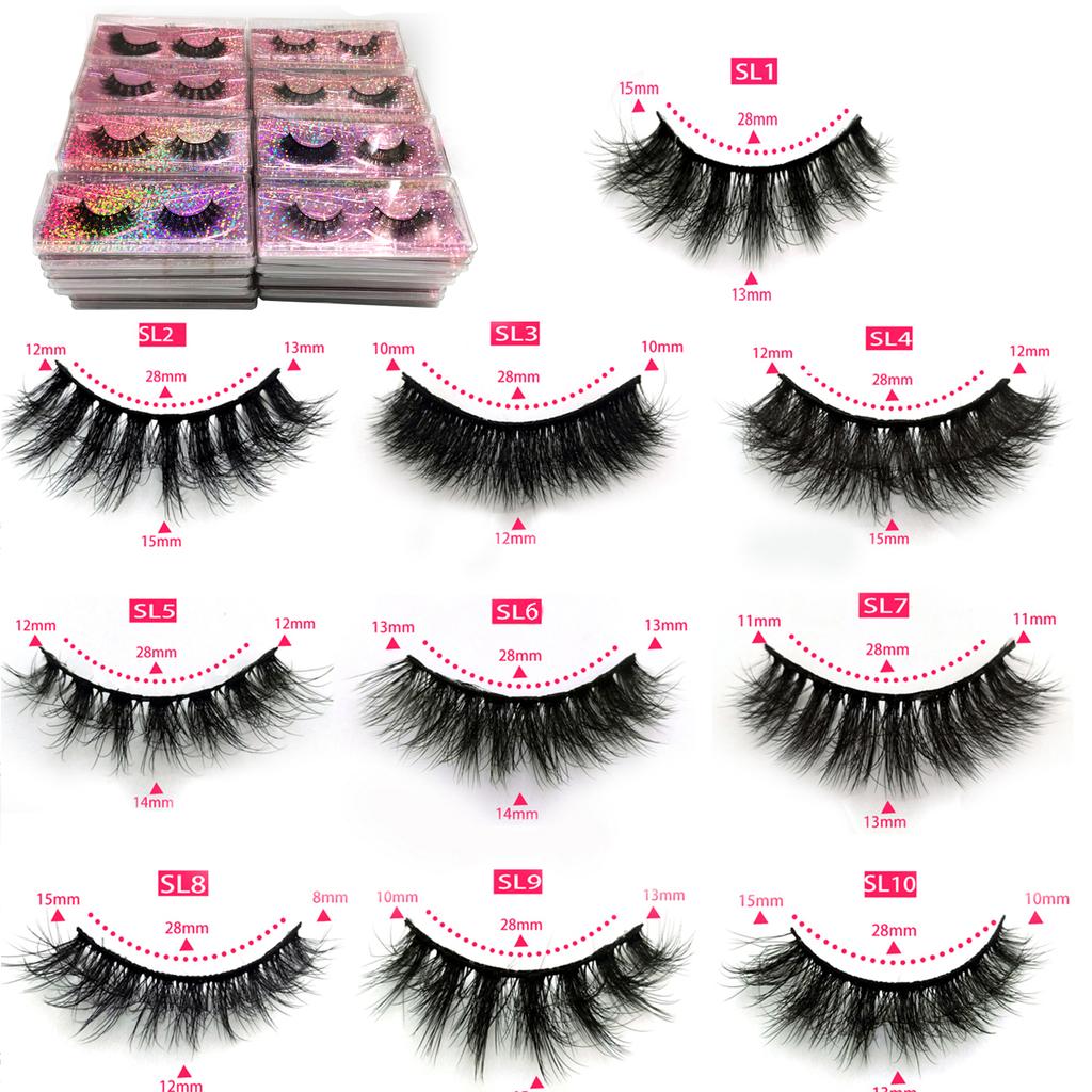 16 Style 10/50/100 Boxes Natural 3D Mink False Eyelashes Makeup Fake Eye Lashes Faux Cils Make Up Beauty Tools Wholesale