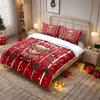 3pcs Christmas Highland Cow Red Print correless quilt Set Multi Size Bedroom Bedding Holiday Decoration Soft Machine Washable