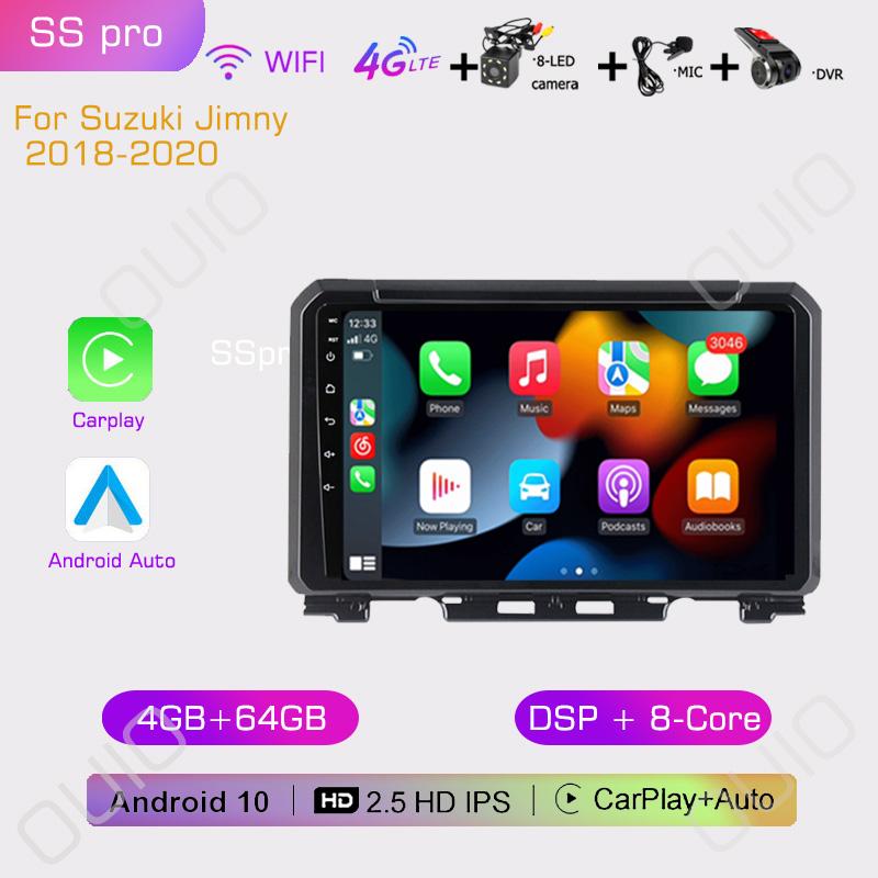 2din 8G+128G IPS 9inch Android10 Car Radio Multimedia Player Carplay Auto GPS Navigation DSP BT For Suzuki Jimny 2018 2019 2020