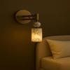 Modern Marble Wall Sconce Light – Brass Finish Luxury Wall Lamp for Bedroom Living Room