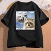 Funny Meme TShirt Sometimes I Think But Then I Forget Funny Trash Raccoon Cat T-shirt Dark Humor Tees Oversized Lover Clothes