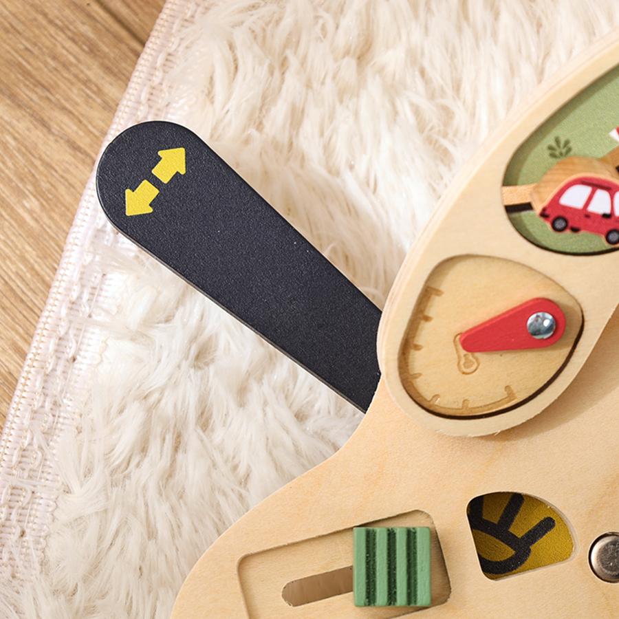 Baby Montessori Toys Steering Wooden Car Blocks Steering Wheel Activity Busy Board for Toddlers Sensory Early Education Toy Gift