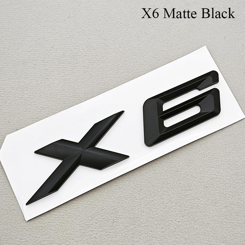 3D ABS Black Chrome Car Letters Rear Trunk Badge X5 X6 Logo Emblem Decals For BMW X5 X6 F15 G05 F16 G06 Sticker Auto Accessories